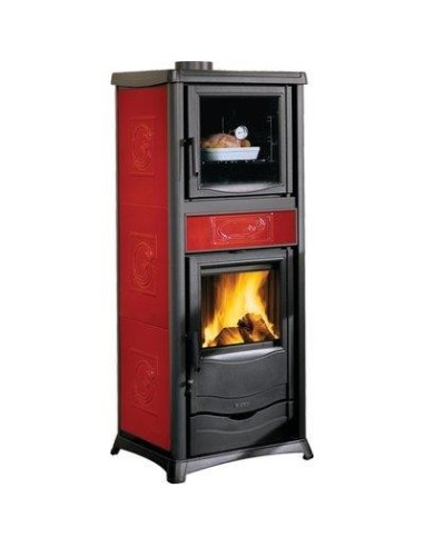 STUFA LEGNA ROSSELLA PLUS FORNO EVO LA NORDICA BORDEAUX KW 10,6 MM 559X536 H.MM 1359