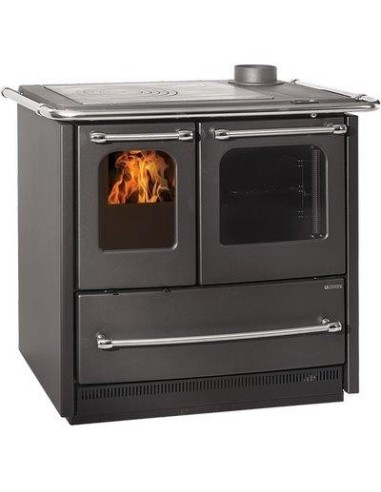 CUCINA LEGNA SOVRANA EASY EVO 2.0 LA NORDICA NERO ANTRACITE KW 7,5 MM 964X641 H.MM 848