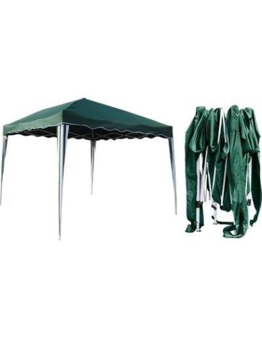 GAZEBO RICHIUDIBILE DOMUS ACCIAIO/POLY VERDE MT 3X3