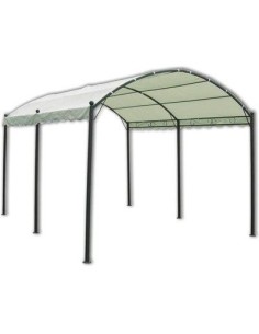GAZEBO CARPORT NEW DOMUS ACCIAIO/POLY BIANCO MT 3X4