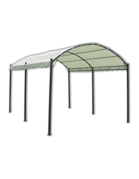 GAZEBO CARPORT NEW DOMUS ACCIAIO/POLY BIANCO MT 3X4