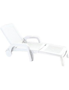 LETTINO RATTAN + RUOTE BICA PP BIANCO CM 71X190 H.CM 46