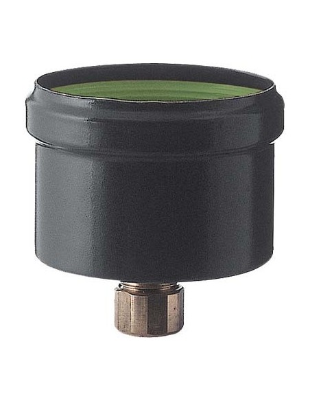 TAPPO + SCARICO CONDENSA PELLET NERO OPACO SAVE CM  8 + MANICOTTO OTTONE