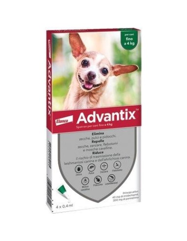 ANTIPARASSITARIO ADVANTIX CANI ELANCO KG  0/4 CF - PZ 4