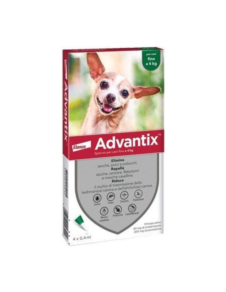 ANTIPARASSITARIO ADVANTIX CANI ELANCO KG  0/4 CF - PZ 4