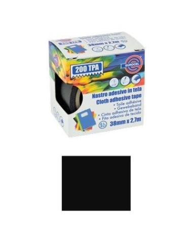 NASTRO ADESIVO TELATO 200 TPA EUROCEL NERO MM 38 ML 2,7