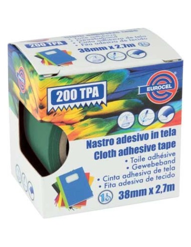 NASTRO ADESIVO TELATO 200 TPA EUROCEL VERDE MM 38 ML 2,7