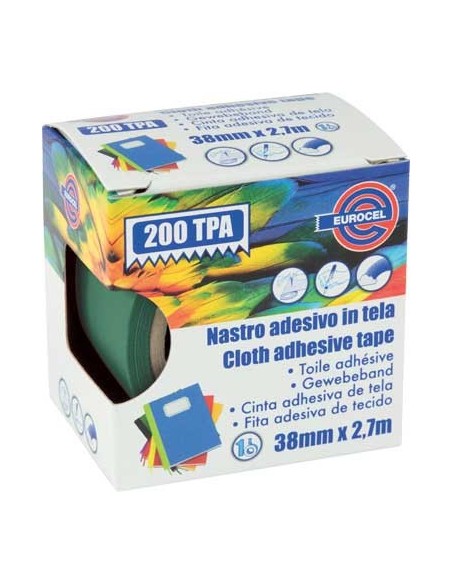 NASTRO ADESIVO TELATO 200 TPA EUROCEL VERDE MM 38 ML 2,7