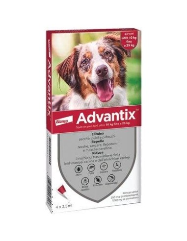 ANTIPARASSITARIO ADVANTIX CANI ELANCO KG 10/25 CF - PZ 4