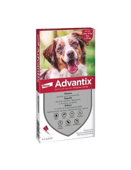 ANTIPARASSITARIO ADVANTIX CANI ELANCO KG 10/25 CF - PZ 4