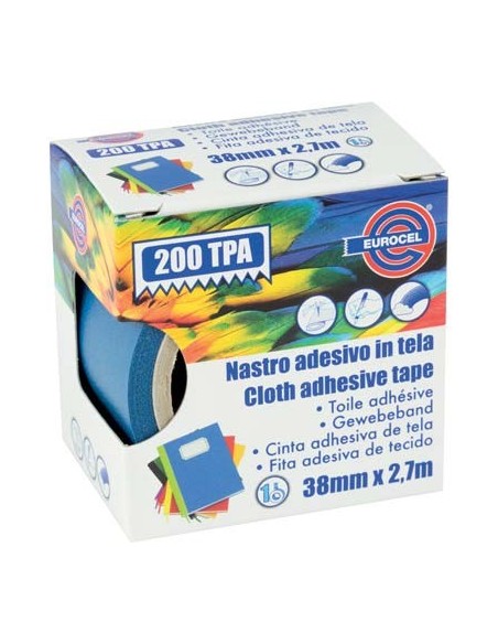 NASTRO ADESIVO TELATO 200 TPA EUROCEL BLU MM 38 ML 2,7