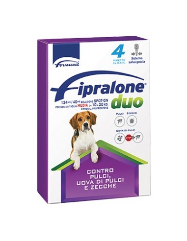 ANTIPARASSITARIO FIPRALONE DUO CANE FORMEVET KG 10/20 CF - PIPETTE 4