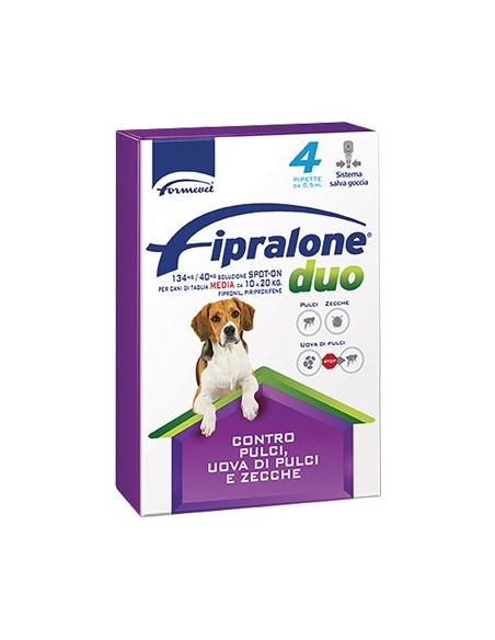 ANTIPARASSITARIO FIPRALONE DUO CANE FORMEVET KG 10/20 CF - PIPETTE 4