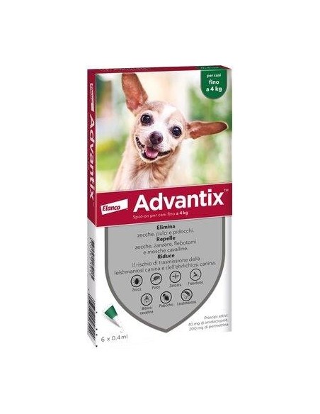 ANTIPARASSITARIO ADVANTIX CANI ELANCO KG  0/4 CF - PZ 6