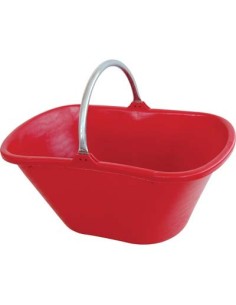 CESTA RACCOLTA OVALE MANICO FISSO STEFANPLAST PPL/ACCIAIO ROSSO LT 25
