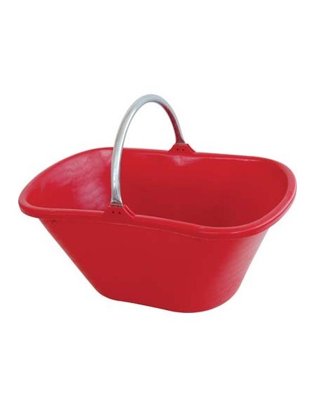 CESTA RACCOLTA OVALE MANICO FISSO STEFANPLAST PPL/ACCIAIO ROSSO LT 25