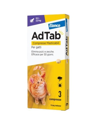 ANTIPARASSITARIO ADTAB GATTI ELANCO KG  0,5/2 CF - PZ 3