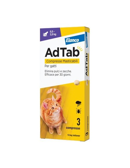 ANTIPARASSITARIO ADTAB GATTI ELANCO KG  0,5/2 CF - PZ 3