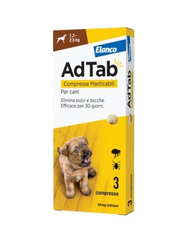 ANTIPARASSITARIO ADTAB CANI ELANCO KG  1,3/2,5 CF - PZ 3