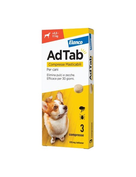 ANTIPARASSITARIO ADTAB CANI ELANCO KG  5,5/11 CF - PZ 3