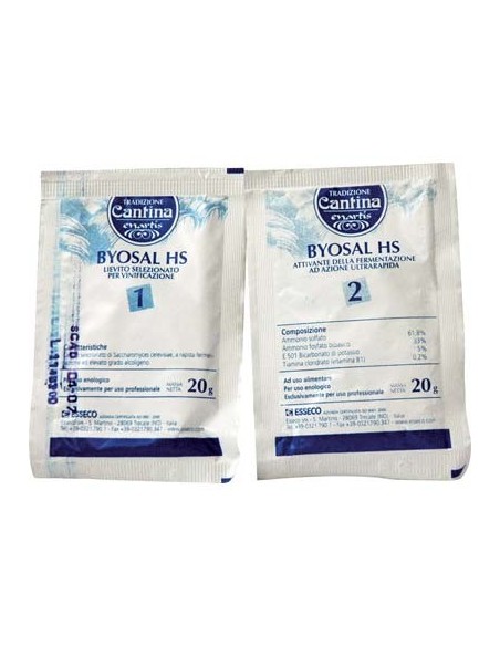 LIEVITO ENOLOGICO + ATTIVANTE BYOSAL HS ESSECO GR 20+20