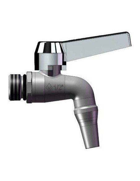 RUBINETTO A SFERA OTTONE + BECCUCCIO BUGATTI NICHELATO 1/2M