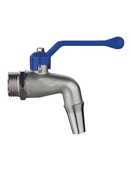 RUBINETTO A SFERA OTTONE + BECCUCCIO NICHELATO 1"M