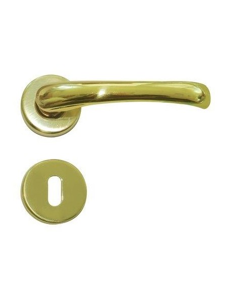 MANIGLIA RIO ROSETTA FORO PATENT OTTONE LUCIDO Q8 CF - PZ 2