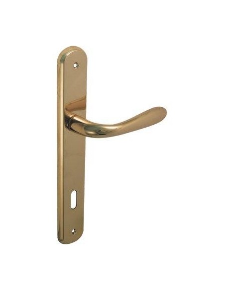 MANIGLIA GOCCIA OTTONE PLACCA FORO PATENT ZAMA OTTONE LUCIDO Q8 I.MM 90 CF - PZ 2