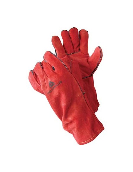 GUANTO SALDATORE CROSTA BOVINO ROSSO 10 H.CM 35