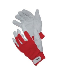 GUANTO DRIVER FIORE BOVINO/TELA ELASTICA HAND BIANCO/ROSSO + STRAP