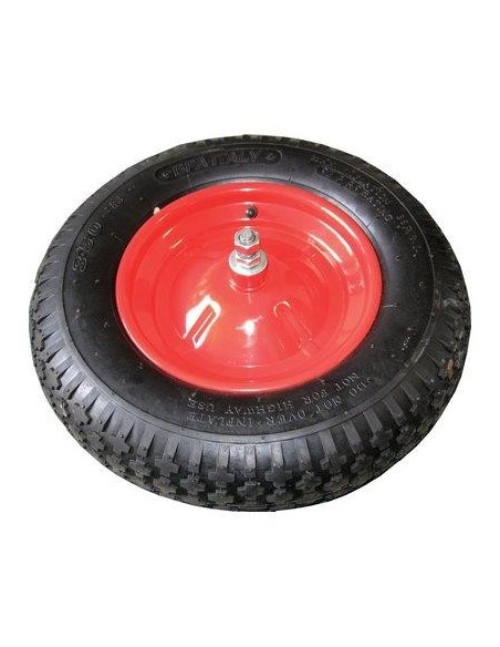 RUOTA PNEUMATICA X CARRIOLA BPA MM 370X80 DISCO METALLO MOZZO MM 100