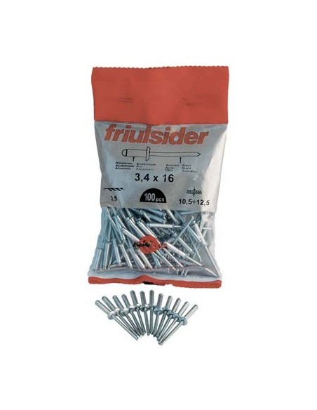 RIVETTO A STRAPPO ALLUMINIO FRIULSIDER MM 4,0X18 CF - PZ 100