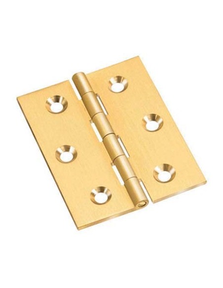 CERNIERA PIANA 4101 VALTOCE OTTONE FRESATO SATINATO PERNO FISSO MM 25X25X1,6 PEZZI 12