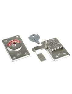 CATENACCIO LIBERO OCCUPATO A LEVA ACCIAIO NICHELATO + CHIAVE MM 48X80