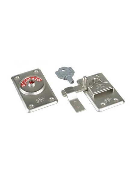CATENACCIO LIBERO OCCUPATO A LEVA ACCIAIO NICHELATO + CHIAVE MM 48X80