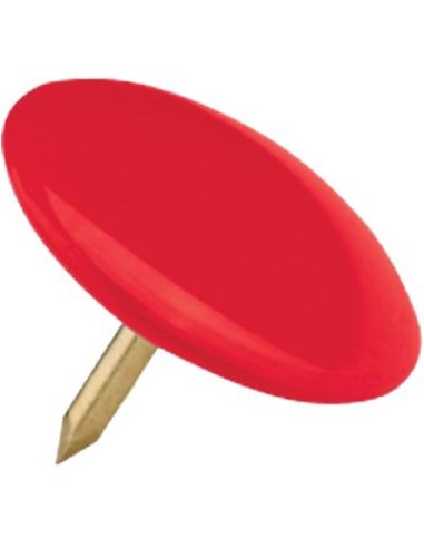 PUNTINA DISEGNO OTTONATA TESTA PLASTICA ROSSO CF - PZ 70