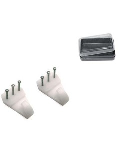 GANCIO QUADRO TIPO BLITZ PRONTY TRIS FERRO NICHELATO/PLASTICA BIANCA CF - PZ 3