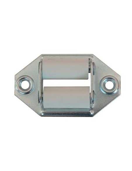 GUIDACINGHIA A RULLI FORI ORIZZONTALI ZINCATO RULLI NYLON MM 60X35