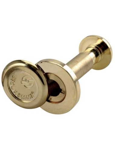 SPIONCINO GRANDANGOLO PORTE SECUREMME FINITURA OTTONE LUCIDO F.MM 16 L.MM 40/70