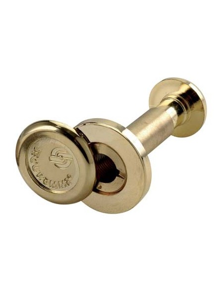 SPIONCINO GRANDANGOLO PORTE SECUREMME FINITURA OTTONE LUCIDO F.MM 16 L.MM 40/70