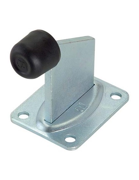 ARRESTO FINE CORSA CANCELLO A FISSARE 382 COMBI ZINCATO MM 105X111 GOMMA D.MM 35 P.MM 100X80