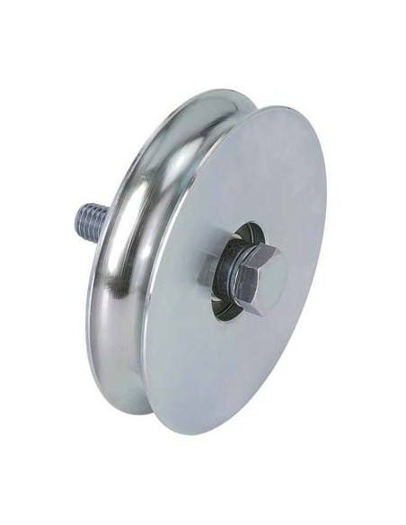 RUOTA CANCELLO A FISSARE GOLA TONDA 400 COMBI ZINCATA + CUSCINETTO GOLA MM 16 MM  60