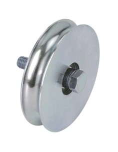 RUOTA CANCELLO A FISSARE GOLA TONDA 400 COMBI ZINCATA + CUSCINETTO GOLA MM 16 MM  80