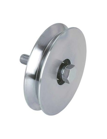 RUOTA CANCELLO A FISSARE GOLA V 402 COMBI ZINCATA + CUSCINETTO MM  60